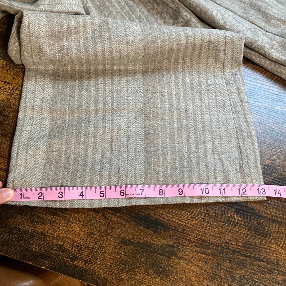 Taikonku Anthropologie Y2K Brown Herringbone Weave Wide Leg Wool Trousers 10 - Picture 13 of 13